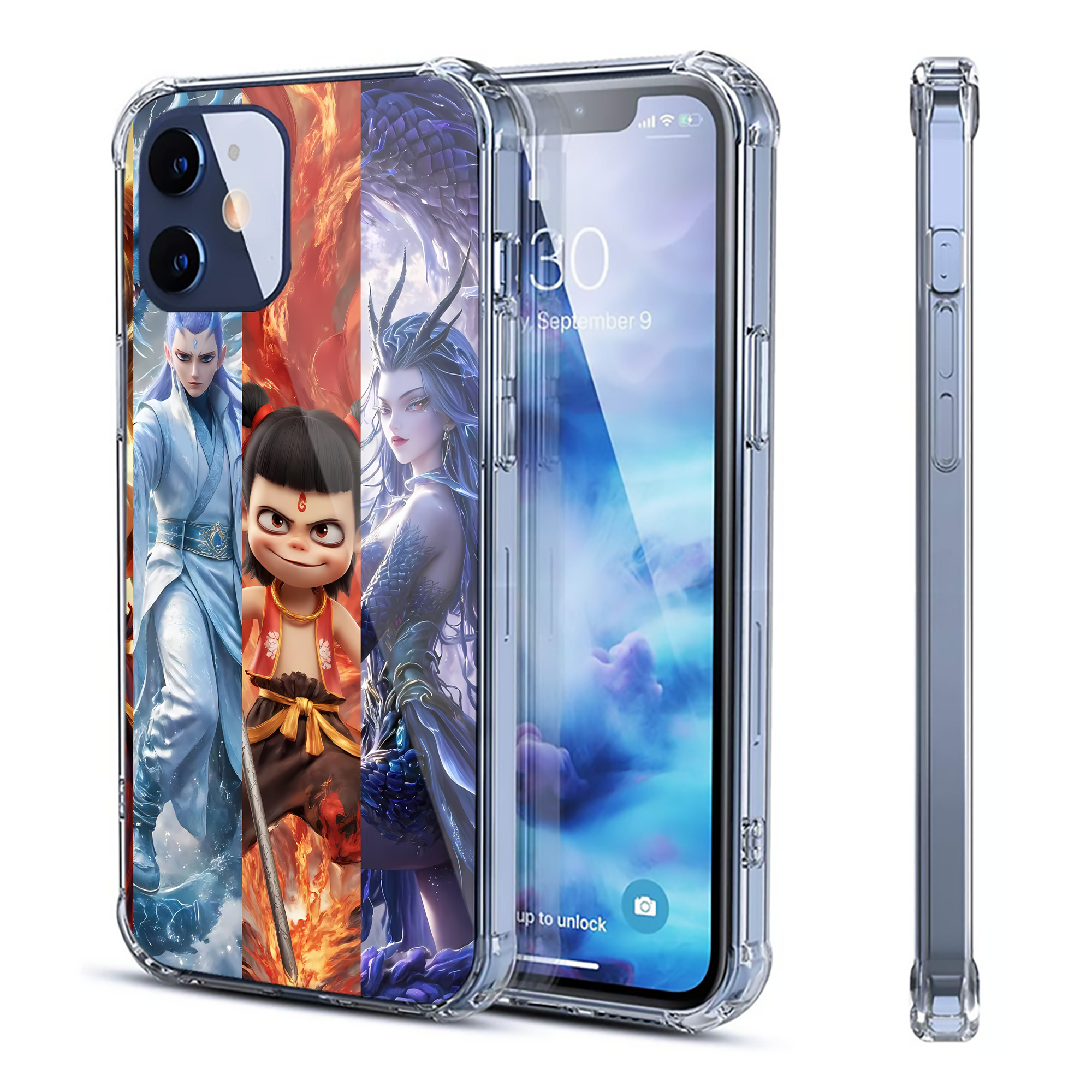 （画像用） Ne Zha 2 ナタ 魔童の大暴れ 【iPhone 12シリーズ対応】透明スマホケース（クリアソフトケース）
